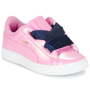 Scarpe bambini ragazza Puma  BASKET HEART PATENT PS  Rosa Puma 4057826667692