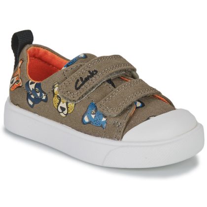 Scarpe bambini ragazzo Clarks  CITY BRIGHT T  Kaki Clarks 5063090067556