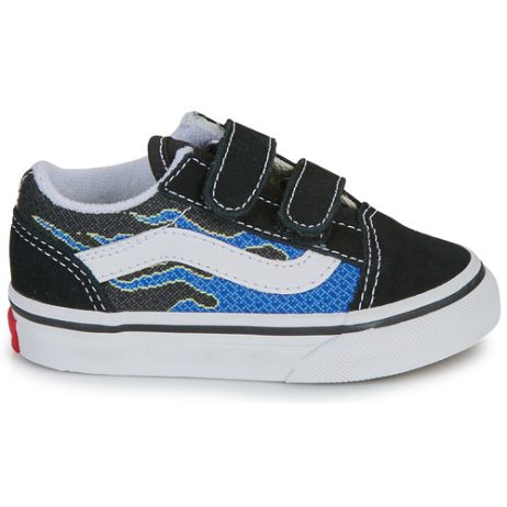 Scarpe-bambini-ragazzo-Vans-Old-Skool-V-PIXEL-FLAME-BLACKBLUE-Nero-Vans-197063285793-1