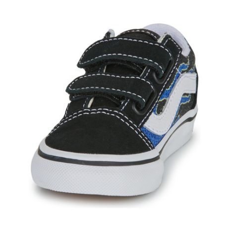 Scarpe-bambini-ragazzo-Vans-Old-Skool-V-PIXEL-FLAME-BLACKBLUE-Nero-Vans-197063285793-2