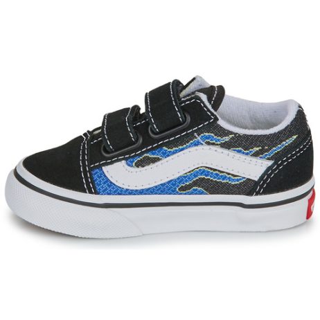 Scarpe-bambini-ragazzo-Vans-Old-Skool-V-PIXEL-FLAME-BLACKBLUE-Nero-Vans-197063285793-3