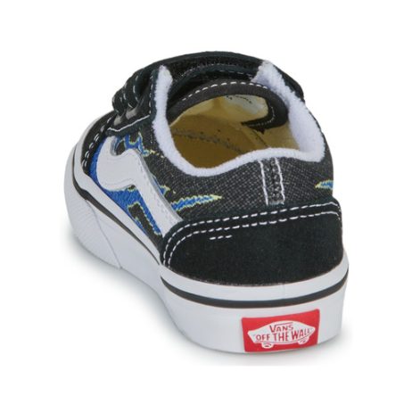 Scarpe-bambini-ragazzo-Vans-Old-Skool-V-PIXEL-FLAME-BLACKBLUE-Nero-Vans-197063285793-4