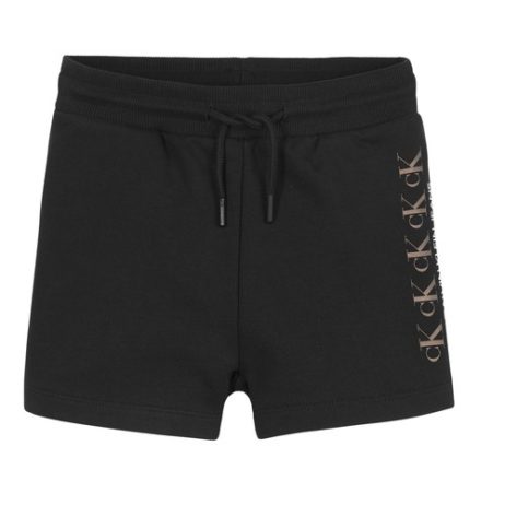 Shorts ragazza Calvin Klein Jeans  CK REPEAT FOIL KNIT SHORTS  Nero Calvin Klein Jeans 8719853688144