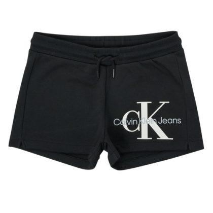 Shorts ragazza Calvin Klein Jeans  REFLECTIVE MONOGRAM SHORTS  Nero Calvin Klein Jeans 8719855551750