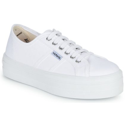 Sneakers basse    BLUCHER LONA PLATAFORMA  Bianco