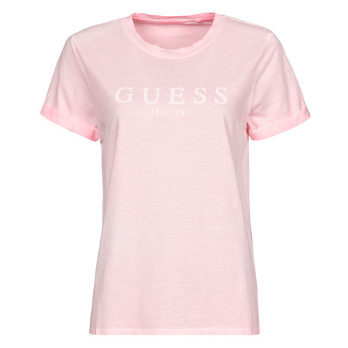 T-shirt    ES SS GUESS 1981 ROLL CUFF TEE  Rosa