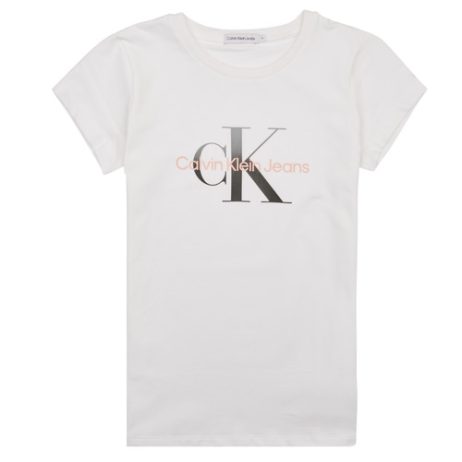 T-shirt ragazza Calvin Klein Jeans  GRADIENT MONOGRAM T-SHIRT  Bianco Calvin Klein Jeans 8719856833503