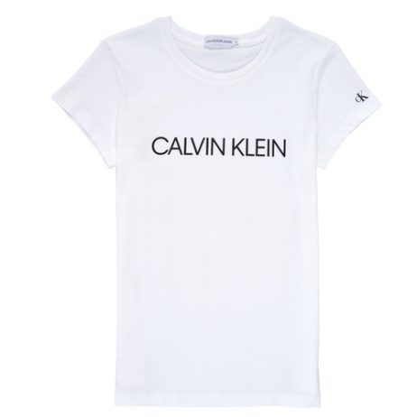 T-shirt ragazza Calvin Klein Jeans  INSTITUTIONAL T-SHIRT  Bianco Calvin Klein Jeans 8719852062198