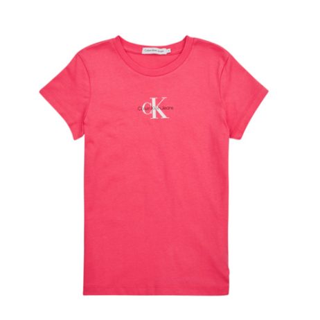 T-shirt ragazza Calvin Klein Jeans  MICRO MONOGRAM TOP  Rosa Calvin Klein Jeans 8720107841383