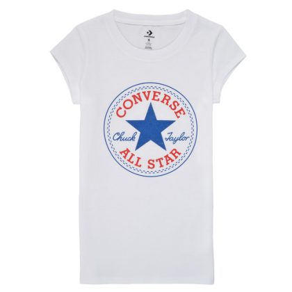 T-shirt ragazza Converse  TIMELESS CHUCK PATCH TEE  Bianco Converse 633731218422