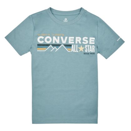 T-shirt ragazzo Converse  WORDMARKCHESTSTRIPE  Blu Converse 196327441784