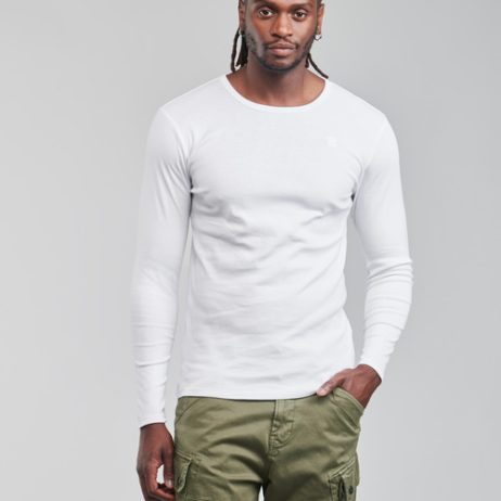 T-shirts-a-maniche-lunghe-uomo-G-Star-Raw-BASE-R-T-LS-1-PACK-Bianco-G-Star-Raw-8719366855354-1