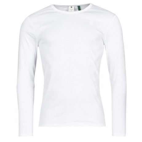 T-shirts a maniche lunghe uomo G-Star Raw  BASE R T LS 1-PACK  Bianco G-Star Raw 8719366855354