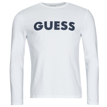 T-shirts a maniche lunghe uomo Guess  LABYRINTH CN LS  Bianco Guess 7621826339780