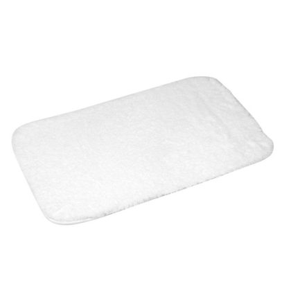 Tappetino da bagno    TAPIS DE BAIN 50 x 80 CM MICROFIBRE UNIE SOFTNESS BLANC  Bianco