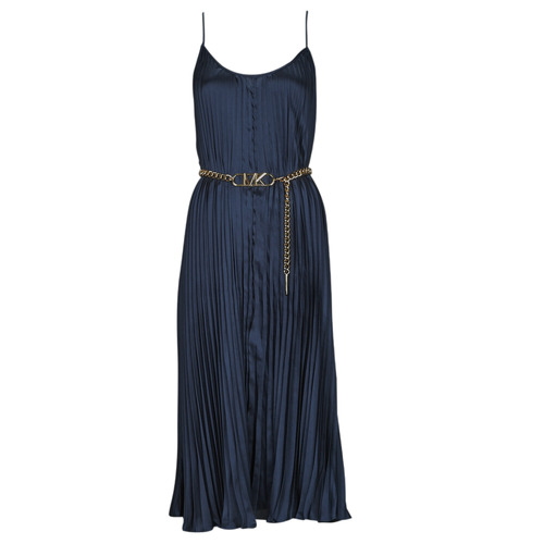 Abito Lunghi    PLEATED SLIP MIDI DRESS  Marine