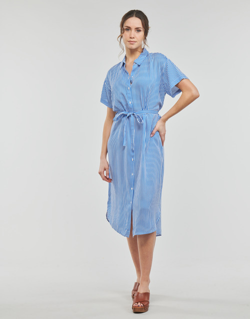 Abito-Lunghi-VMBUMPY-SS-CALF-SHIRT-DRESS-NOOS-Blu-1