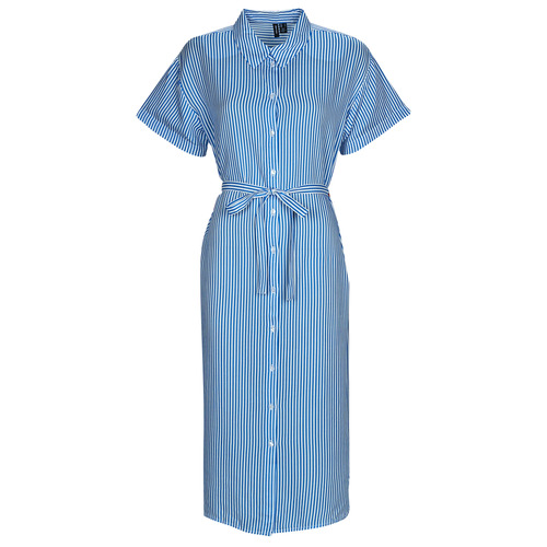 Abito Lunghi    VMBUMPY SS CALF SHIRT DRESS NOOS  Blu