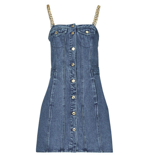 Abito corto    CHAIN STRAP DENIM DRESS  Blu