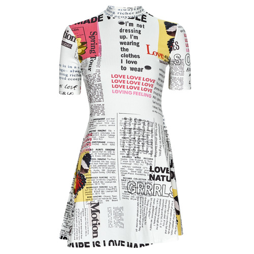 Abito corto    VEST_NEWSPAPER  Bianco