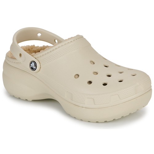 Classic Platform Lined Clog W  Beige