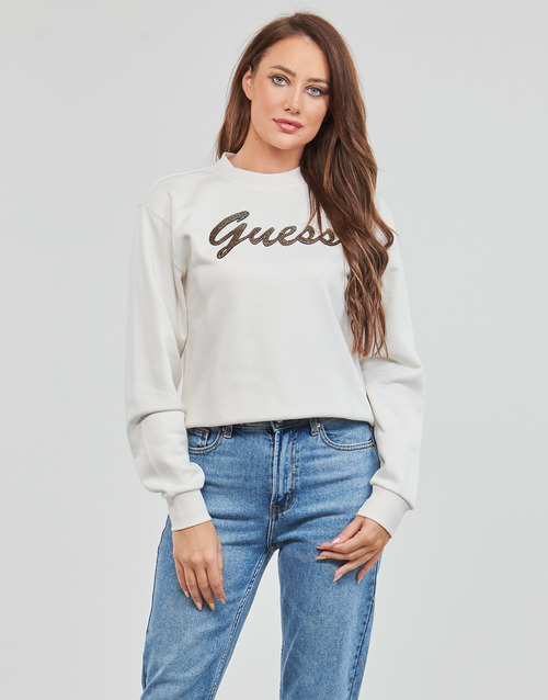 Felpa-CN-GUESS-SHINY-SWEATSHIRT-Bianco-1