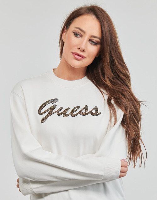 Felpa-CN-GUESS-SHINY-SWEATSHIRT-Bianco-4