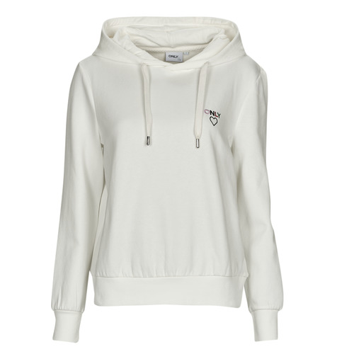 Felpa    ONLNOOMI L/S LOGO HOOD  Bianco