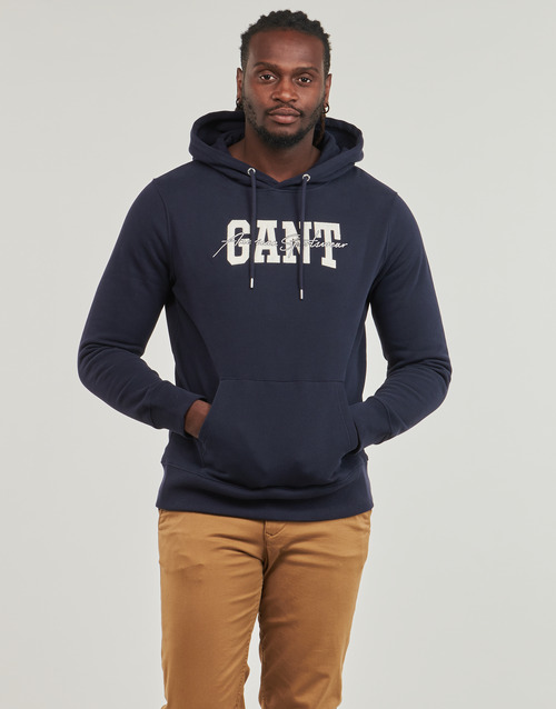 Felpa-uomo-Gant-ARCH-SCRIPT-HOODIE-Marine-Gant-7325707610240-1