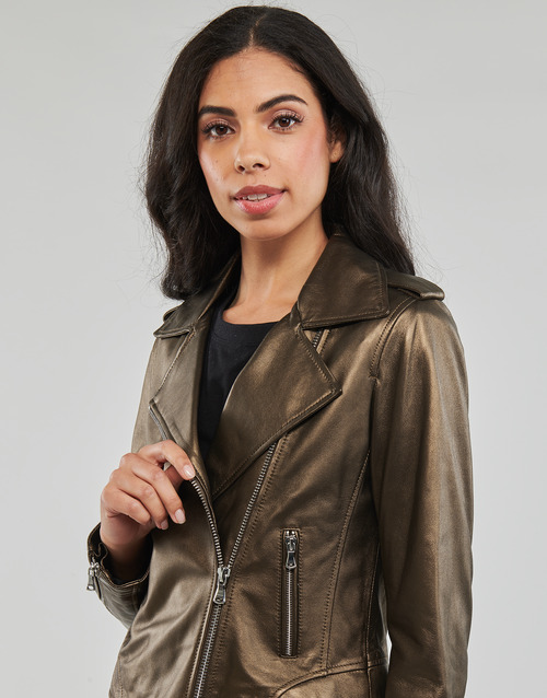 Oakwood KITTY METAL Gold Leather Jacketelle WOMEN