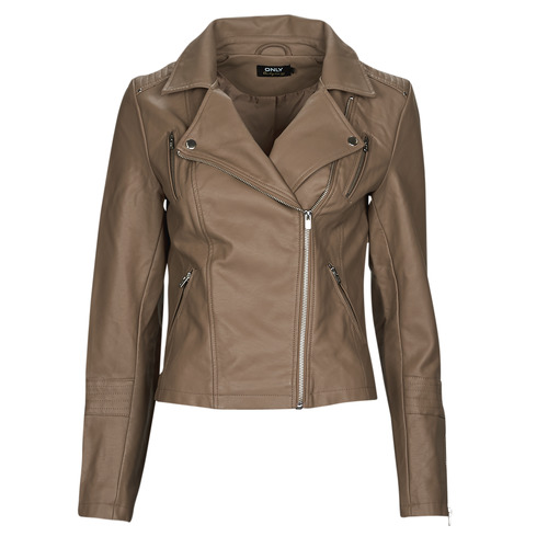 Giacca in pelle    ONLGEMMA FAUX LEATHER BIKER  Marrone