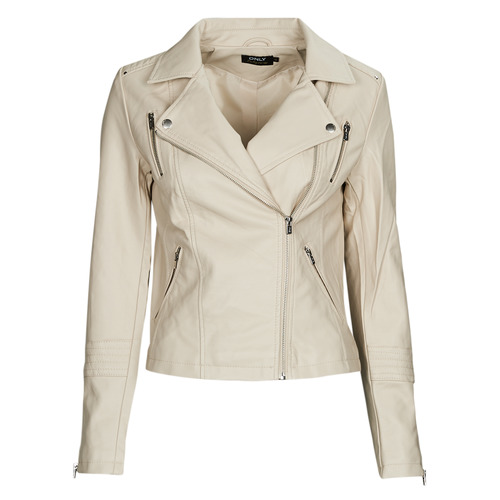 Giacca in pelle    ONLGEMMA FAUX LEATHER BIKER OTW NOOS  Beige