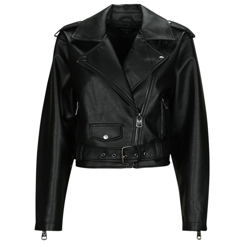 Giacca in pelle    ONLLOUIE FAUX LEAHTER BIKER OTW  Nero