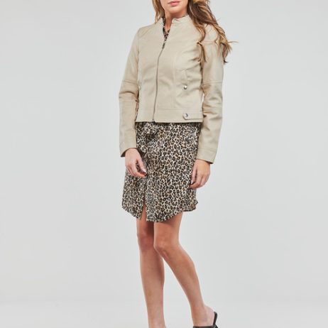 Giacca-in-pelle-VMLOVE-LAVINE-SHORT-COATED-JACKET-Beige-2