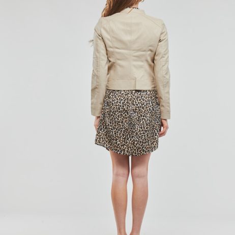 Giacca-in-pelle-VMLOVE-LAVINE-SHORT-COATED-JACKET-Beige-3