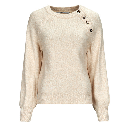 Maglione    ONLEMMA LS BUTTON ONECK KNT  Beige