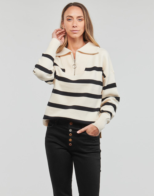 Maglione-VMSABA-STRIPE-LS-HIGHNECK-BLOUSE-GA-NOOS-Beige-1