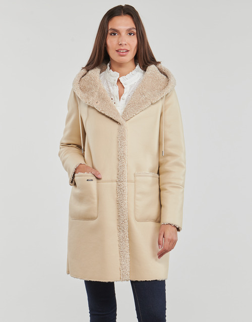 Mantella-CLARA-HOODED-PARKA-Beige-1