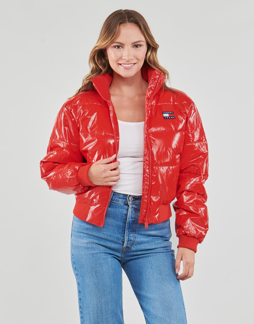 Piumino-TJW-BADGE-GLOSSY-PUFFER-Rosso-1