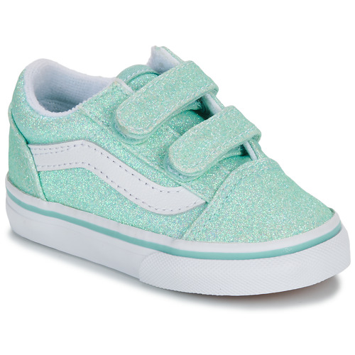 Scarpe bambini ragazza Vans  Old Skool V GLITTER PASTEL BLUE  Blu Vans 197063262961