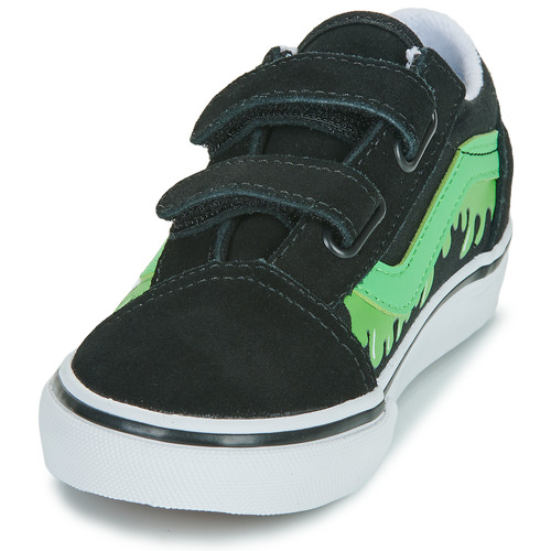 Scarpe-bambini-ragazza-Vans-Old-Skool-V-GLOW-SLIME-BLACKGREEN-Nero-Vans-197063286974-2