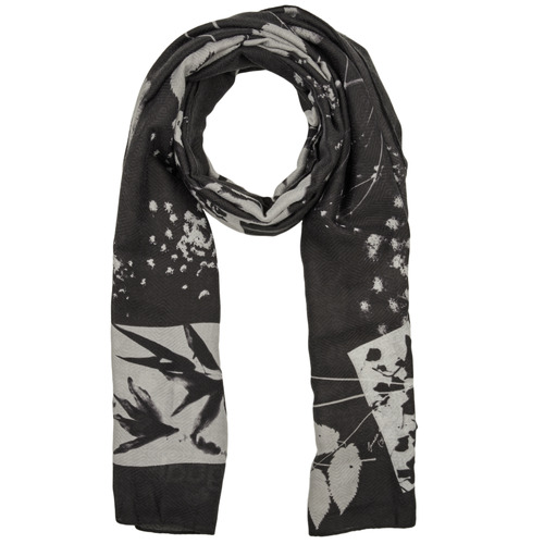 Sciarpa    FLORAL BW RECTANGLE  Nero