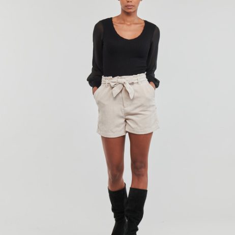 Shorts-ONLVIOLA-HW-PB-BELT-CORD-SHORTS-TLR-Beige-1