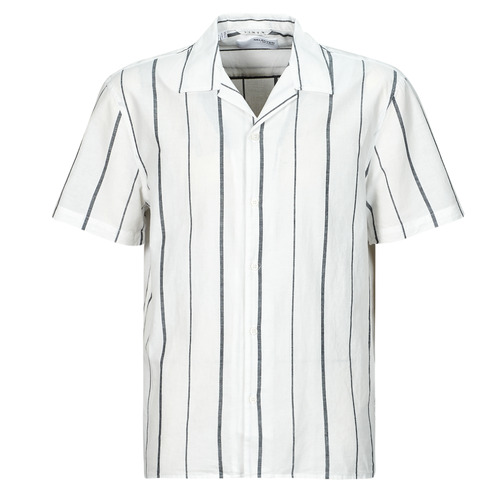 Camicia a maniche corte uomo Selected  SLHRELAXNEW-LINEN  Blu Selected 5715516112462