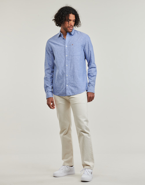 Camicia-a-maniche-lunghe-uomo-Tommy-Jeans-TJM-REG-LINEN-BLEND-SHIRT-Blu-Tommy-Jeans-8720646709748-2