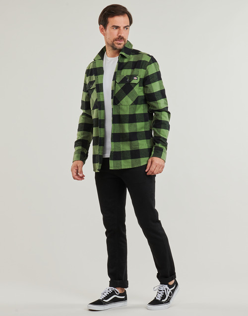 Camicia-a-maniche-lunghe-uomo-Dickies-NEW-SACRAMENTO-SHIRT-PINE-GREEN-Kaki-Dickies-195439965232-2