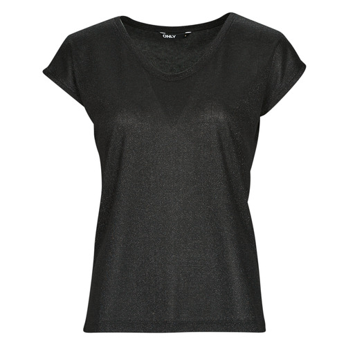 T-shirt    ONLSILVERY S/S V NECK LUREX TOP JRS