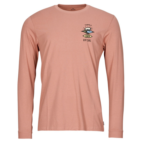 T-shirts a maniche lunghe uomo Rip Curl  SEARCH ICON L/S TEE  Rosa Rip Curl 9359082929121