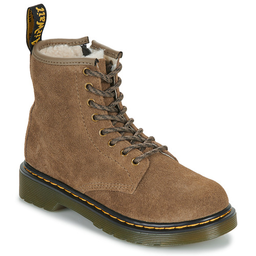 Stivaletti bambini ragazza Dr. Martens  1460 Serena J Dark Khaki Bronx Suede  Beige Dr. Martens 190665673470