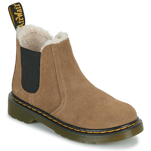 Stivaletti bambini ragazza Dr. Martens  2976 Leonore J Dark Khaki Bronx Suede  Beige Dr. Martens 190665673937